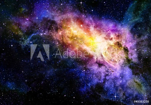 Picture of starry deep outer space nebual and galaxy